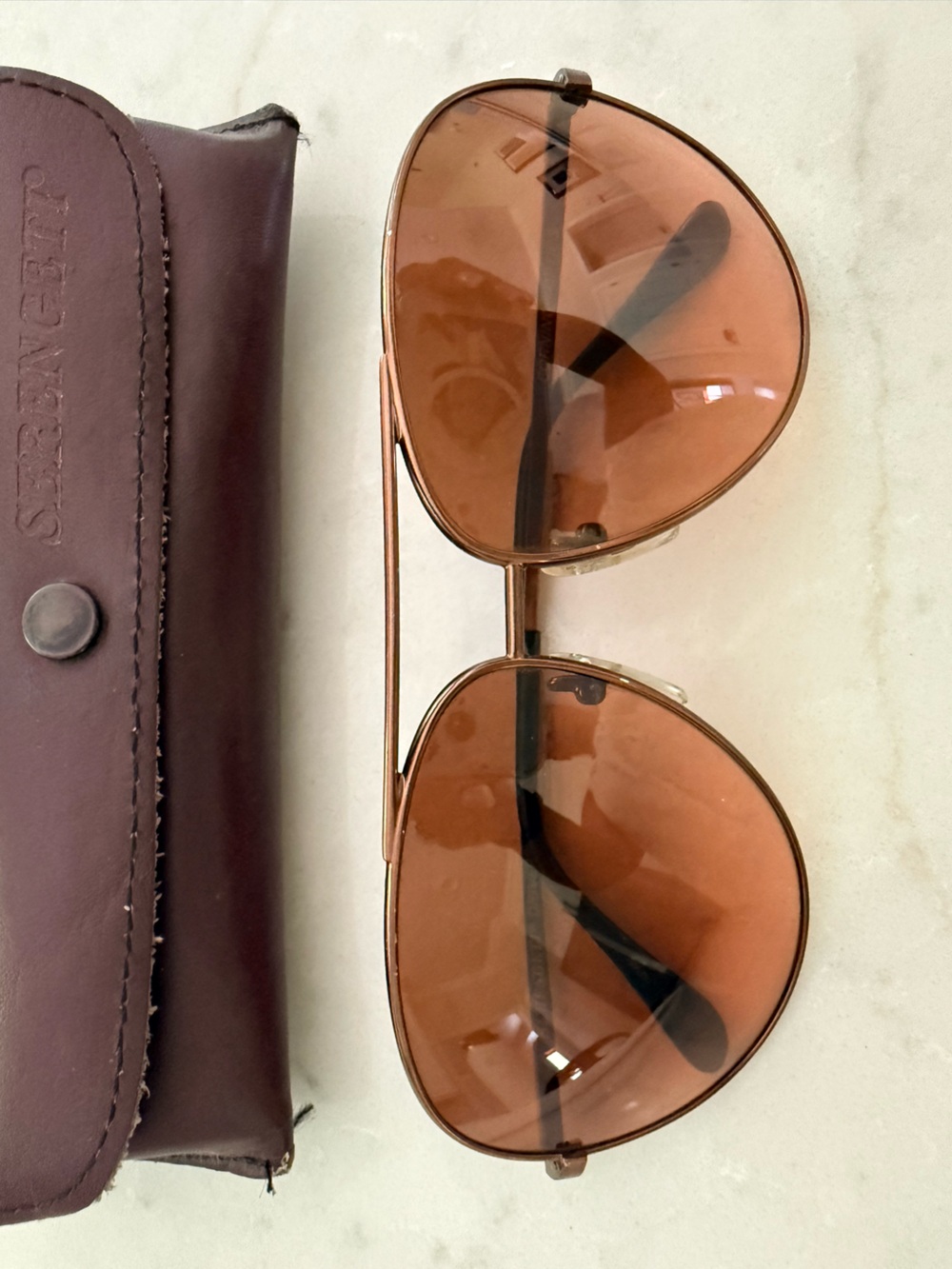 Serengeti Drivers Sunglass Temple Arm in Dark Brown